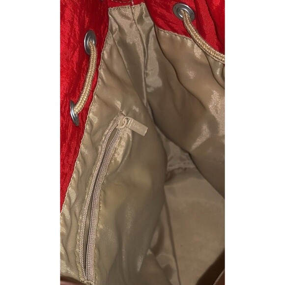 KIPLING VINTAGE Y2K RED Messenger Travel Cross Body W/ Monkey Fuzzy Key Chain - Picture 13 of 16